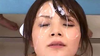 Filthy japanese nurse sucks cocks and nipples