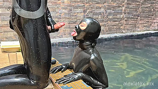 Summer of submission T2, sex in the pool! - Alex Latex