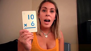 Nikki Brooks step mom spices up study time with flash cards with son taboo