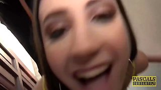 Pascalssubsluts - stunner slave Lina Luxa slapped ass fucking domination