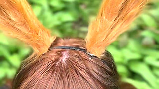 Naughty Bunny in the Wild!cum on Egg