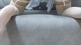 Small tits hijab muslim fucking pussy with dildo