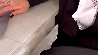 The Colleague with Sore Feet Gets Them Massaged and Licked with Pantyhose, in Exchange for a Blowjob