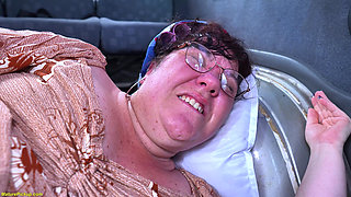 BBW Mature Rough Ass Fisted During Bus Drive