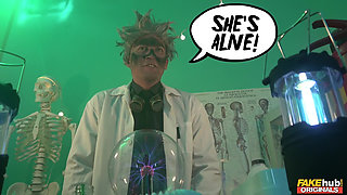 Fakehub Originals - Mad Scientist Steve Brings a Gorgeous Doll Lady Bug to Life & Gives Her a Wild Lab Workout