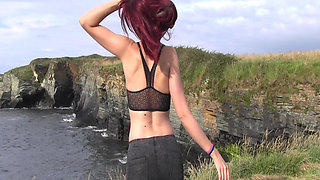 Sexy Redhead Smoking Fetish. Outdoors