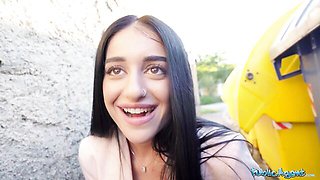 Public Agent featuring Ara Mix's blowjob sex