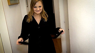 Wife Rips Open Her Coat! Hotwife Cum-filled Pussy German