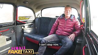 Blonde milf Kathy blows the muscly stud and fucks him for cash beside the cab