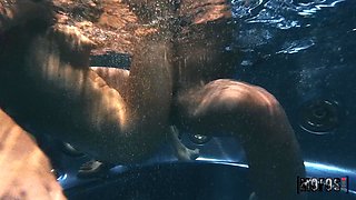 Lustful lesbians in the pool breathtaking porn movie