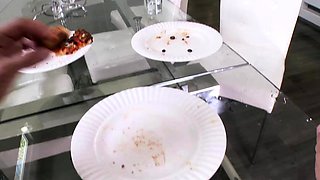 Big boobed busty girl make this self shot video