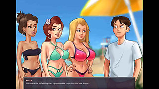 Summertime saga: naughty party with sexy college girls on the beach ep 202