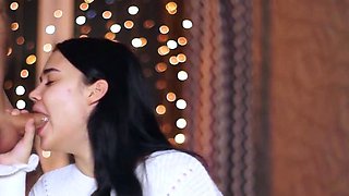 New Year's Eve Party with a Big-Titted Brunette Teen
