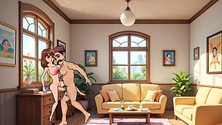 24 Year Old Girl Gets Hard Fucked by 36 Year Old Man in Living Room - Cartoon Animation