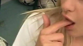 Cute Soccer Blonde Bridget Dildo Solo Masturbation