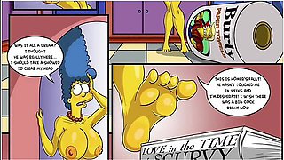 Car Toon - The Simpsons - Marge Erotic Fantasies - 2 Big Cocks In Both Holes Dp Anal