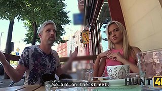 Blonde ass and pussy fucked in front of cuckold in the office