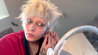 Goth Girl Glitterqueen1999 Ignores You Whilst She Applies Her Makeup, Black Lipstick, Lipstick Fetish Ignore Fetish, Humiliation