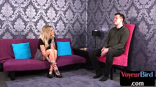 voyeur watches a loser jerking off his dick