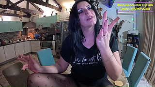 Velvet Tracksuit Tease - Smoking, Big Tits & Black Thong Flash