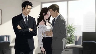 Boss share his secretary with client for deal closing