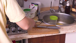 Sexy Wife Cooking and Flashing Ass