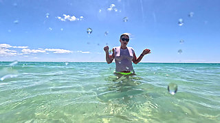 Wet White T-shirt Swimming Underwater