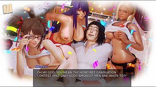 Hot brunette teacher with big tits gives a wild lesson in Waifu Academy