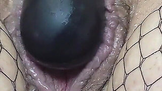 MILF Thrusting Vibrator Masturbation & Stuffing Panties in Fat Pussy