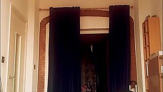 naked and crossdressing in bedroom