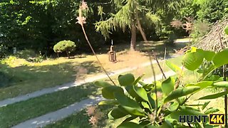 Hunt4k. aggressive outdoor sex with a bunch of sperm between a teenie and an older man