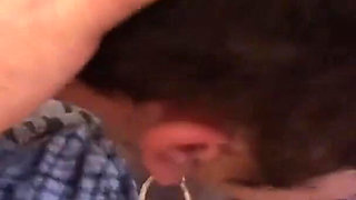 Sexy brunette short hair in stockings likes to lick dudes ass and to be fucked