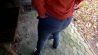 Take off You Pants - Punishing Her Pussy with Fir Branch