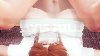 Hot Redhead Nerd Girl Gives Sloppy Blowjob & Gets Pounded Glasses, Big Ass & Creampie