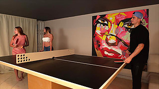 Afternoon of Pin Pong with Sara Blonde Ends with Threesome, While My Boyfriend Is Not There