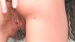 Teen Stretches Her Hairy Pussy with a Big Zucchini and Squirts