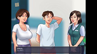 Seductive senior brunette takes you through the game step by step