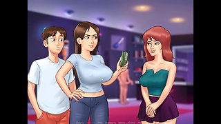 Busty step aunty and her summertime saga with sex toys and lots of fun