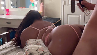 Sticking 12 inches dildo in to my wife’s wet tiny pussy