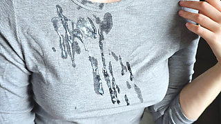 Hot Handjob with Massive Cum on Clothes