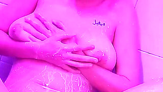 Wet and Messy Milky Shower All Over Me Rubbing Boobs Pussy