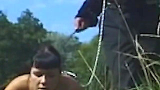 German BDSM - Slap ass anal outdoor