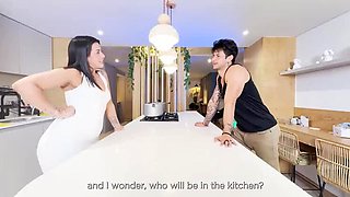 Stepmom Kylei Ellish Gets a Huge Kitchen Creampie - Big Ass Latina Slut Fucked Hard