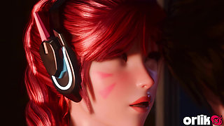 Horny D.va Fucks in the Washroom - Overwatch 3D Animation