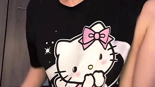 Fingering Pink Perfect Pussy with Big Dildo