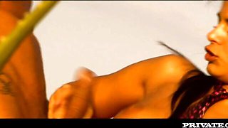 Dirty Black Angelika at double penetration action