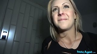 My sperm landed purrfectly on her ideal tits - public agent