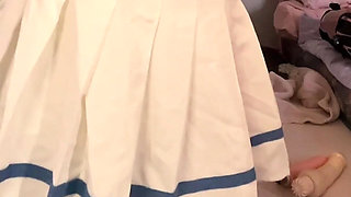 A Blonde Is Double Fucked with a Dildo and a Fucking Machine