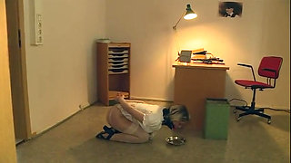 Big Breasted Slave Gets Punished with Sex Drill in the Office by Two Girlfriends