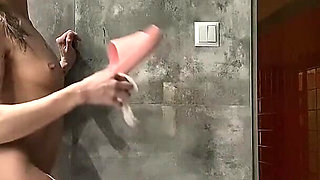 Posing in the Gym Locker Room After a Workout. Sexy Slow Hair Drying.